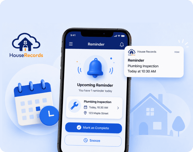 Upcoming reminder notifications in House Records
